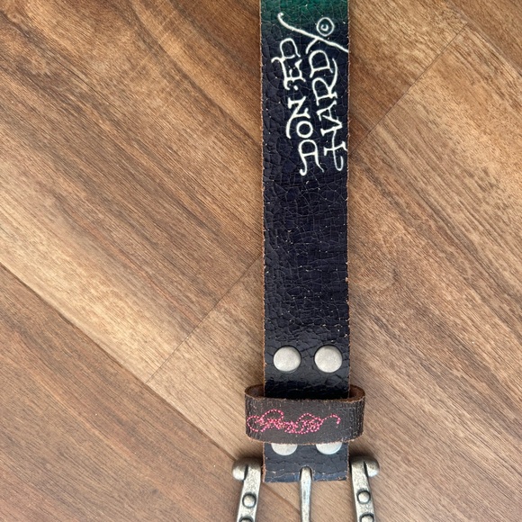 Ed Hardy Black Belt with Colorful Graphics Vintage - Picture 8 of 16